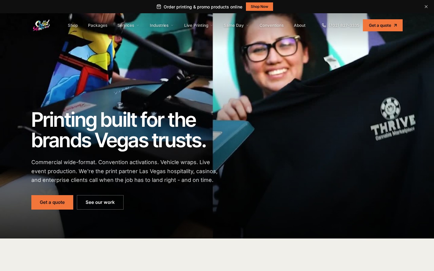 Public Solid Promo Prints website shown in a browser view
